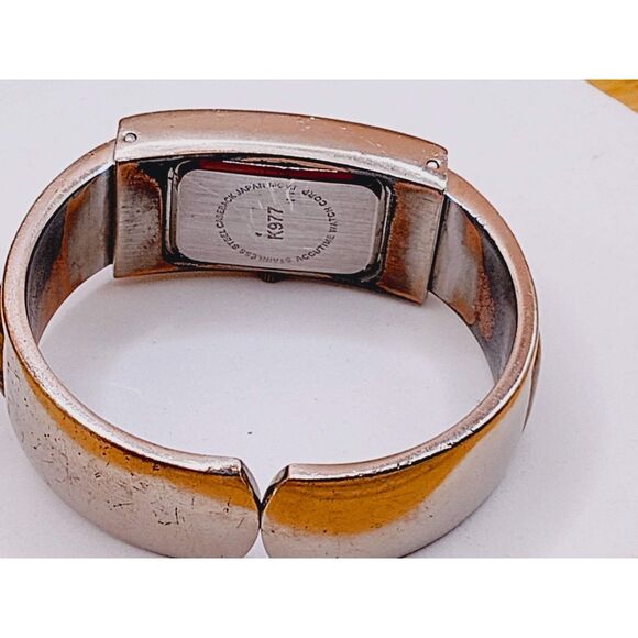 1980s Accutime K977 Vivani Abalone Inset Vintage Cuff Bracelet Watch - Picture 6 of 11